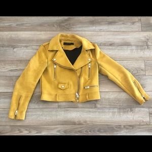Zara yellow moto jacket - Size Small